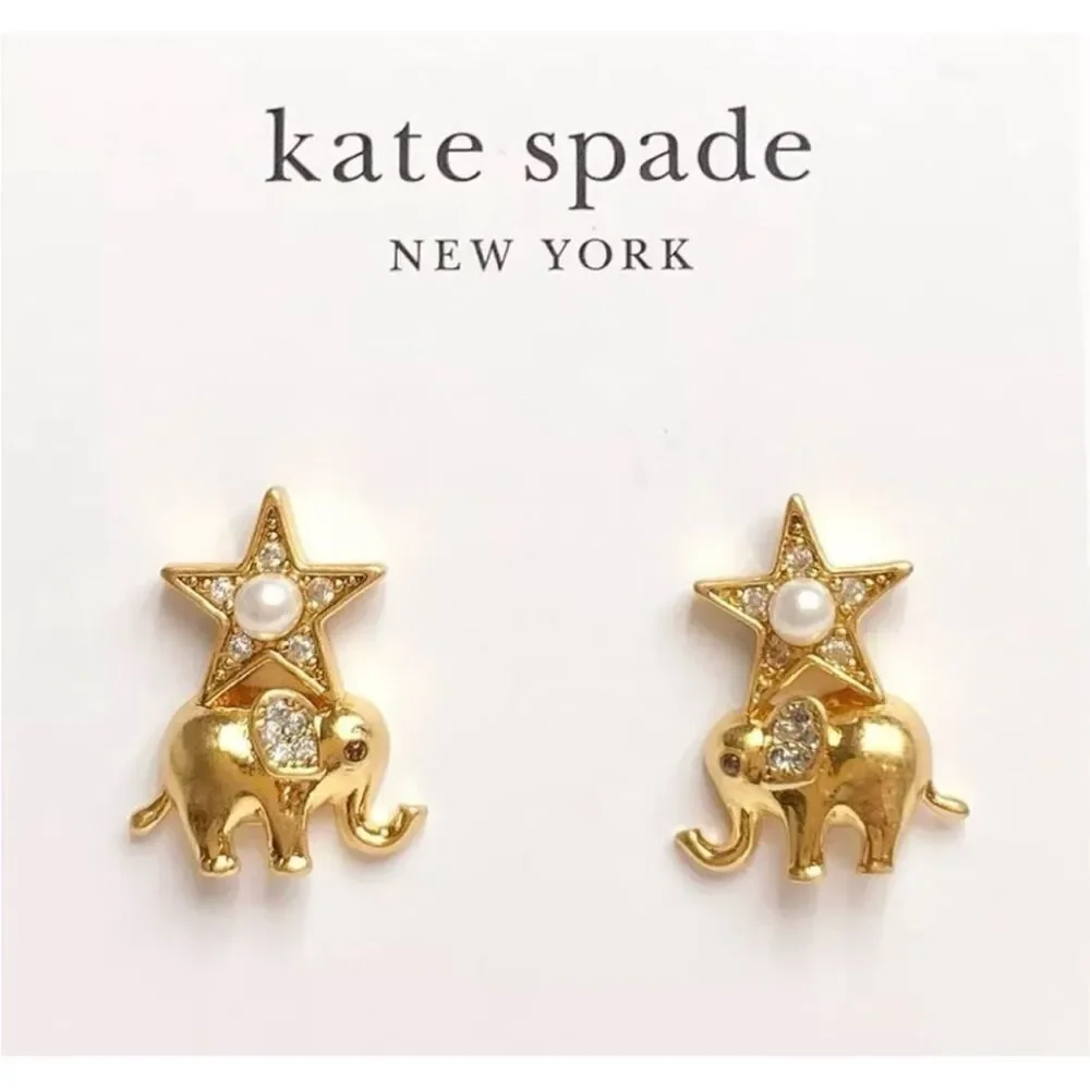 Kate Spade NEW elephant Winter carnival earrings